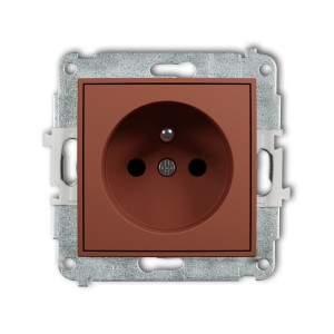 Mechanizm gniazda pojedynczego z uziemieniem 2P+Z (przesłony torów prądowych) Karlik ICON terakota 63IGP-1zp
