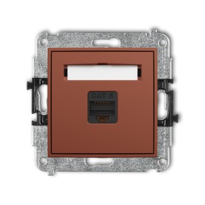 Mechanizm gniazda komputerowego pojedynczego 1xRJ45, kat. 6, 8-stykowy Karlik ICON terakota 63IGK-3
