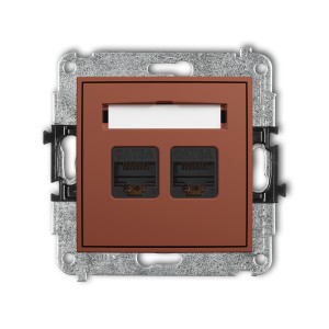 Mechanizm gniazda komputerowego podwójnego 2xRJ45, kat. 6A, 8-stykowy Karlik ICON terakota 63IGK-8