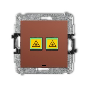 Mechanizm gniazda światłowodowego/optycznego podwójnego, bez pola opisowego Karlik ICON terakota 63IGOPBO-2