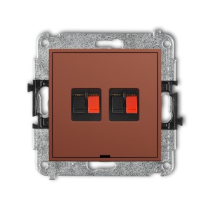 Mechanizm gniazda głośnikowego podwójnego, bez pola opisowego Karlik ICON terakota 63IGGBO-2