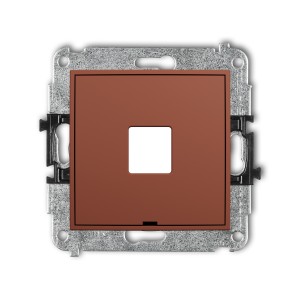 Mechanizm gniazda multimedialnego pojedynczego bez modułu, bez pola opisowego (standard Keystone) Karlik ICON terakota 63IGMBO-1P
