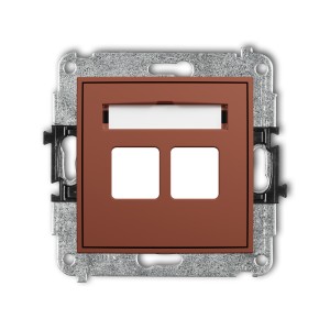 Mechanizm gniazda multimedialnego podwójnego bez modułu (standard Keystone) Karlik ICON terakota 63IGM-2P