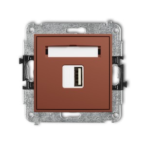 Mechanizm ładowarki USB pojedynczej USB A, 10W max., 5V, 2A Karlik ICON terakota 63ICUSB-3
