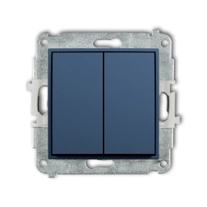 Mechanizm łącznika podwójnego schodowego (dwa klawisze bez piktogramów) Karlik ICON navy blue 64IWP-33.1