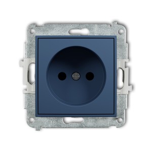 Mechanizm gniazda pojedynczego bez uziemienia 2P (przesłony torów prądowych) Karlik ICON navy blue 64IGP-1p