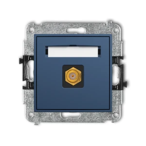 Mechanizm gniazda antenowego pojedynczego typu F (SAT) pozłacany Karlik ICON navy blue 64IGF-1.1