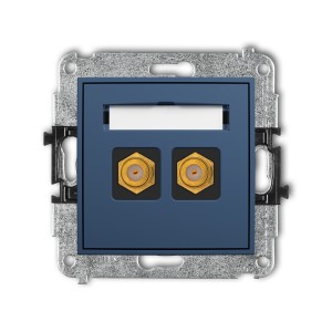 Mechanizm gniazda antenowego podwójnego typu F (SAT) pozłacany Karlik ICON navy blue 64IGF-2.1