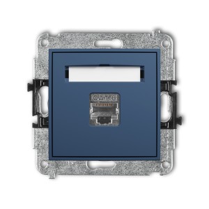 Mechanizm gniazda komputerowego pojedynczego 1xRJ45, kat. 5e, ekranowany, 8-stykowy Karlik ICON navy blue 64IGK-1e