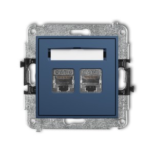 Mechanizm gniazda komputerowego podwójnego 2xRJ45, kat. 6, ekranowany, 8-stykowy Karlik ICON navy blue 64IGK-6