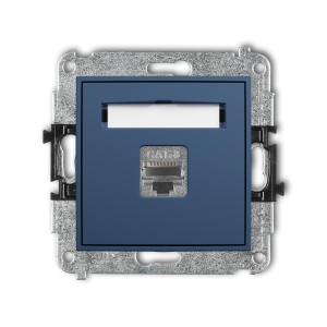 Mechanizm gniazda komputerowego pojedynczego 1xRJ45, kat. 8, ekranowany, 8-stykowy Karlik ICON navy blue 64IGK-11