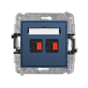 Mechanizm gniazda głośnikowego podwójnego Karlik ICON navy blue 64IGG-2