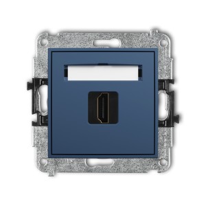 Mechanizm gniazda pojedynczego HDMI 2.0, 4K Karlik ICON navy blue 64IHDMI-3