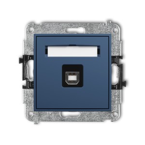 Mechanizm gniazda pojedynczego USB A-B 2.0 Karlik ICON navy blue 64IGUSB-3
