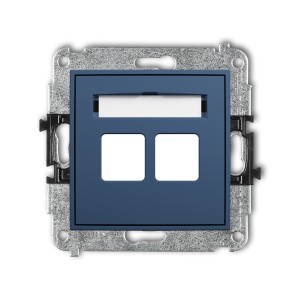 Mechanizm gniazda multimedialnego podwójnego bez modułu (standard Keystone) Karlik ICON navy blue 64IGM-2P
