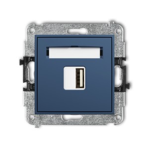 Mechanizm ładowarki USB pojedynczej USB A, 10W max., 5V, 2A Karlik ICON navy blue 64ICUSB-3
