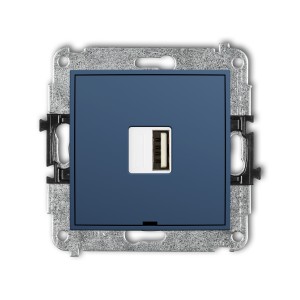 Mechanizm ładowarki USB pojedynczej USB A, 10W max., 5V, 2A, bez pola opisowego Karlik ICON navy blue 64ICUSBBO-3