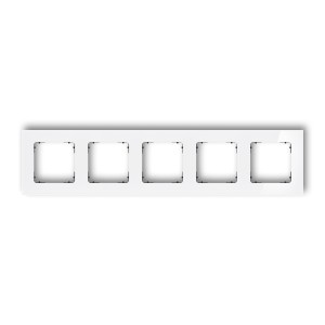 Ramka uniwersalna pięciokrotna kwadratowa - efekt szkła (ramka: biała; spód: czarny) Karlik ICON biały 0-12-IRSK-5