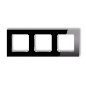 Ramka uniwersalna potrójna kwadratowa - efekt szkła (ramka: czarna; spód: biały) Karlik ICON czarny 12-0-IRSK-3