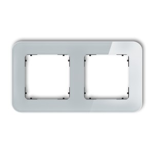 Ramka uniwersalna podwójna zaokrąglona - efekt szkła (ramka: szara; spód: czarny) Karlik ICON szary 15-12-IRSZ-2