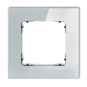 Ramka uniwersalna pojedyncza kwadratowa - efekt szkła (ramka: szara; spód: czarny) Karlik ICON szary 15-12-IRSK-1