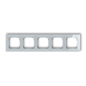 Ramka uniwersalna pięciokrotna kwadratowa - efekt szkła (ramka: szara; spód: czarny) Karlik ICON szary 15-12-IRSK-5