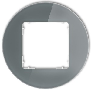 Ramka uniwersalna pojedyncza okrągła - efekt szkła (ramka: grafitowa; spód: biały) Karlik ICON grafitowy 28-0-IRSO-1