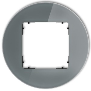 Ramka uniwersalna pojedyncza okrągła - efekt szkła (ramka: grafitowa; spód: czarny) Karlik ICON grafitowy 28-12-IRSO-1