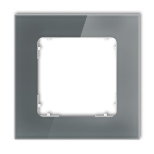 Ramka uniwersalna pojedyncza kwadratowa - efekt szkła (ramka: grafitowa; spód: biały) Karlik ICON grafitowy 28-0-IRSK-1