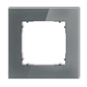 Ramka uniwersalna pojedyncza kwadratowa - efekt szkła (ramka: grafitowa; spód: grafitowy mat) Karlik ICON grafitowy 28-28-IRSK-1