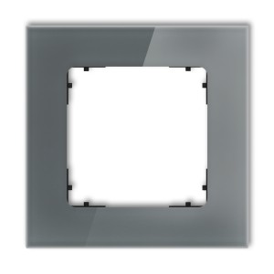 Ramka uniwersalna pojedyncza kwadratowa - efekt szkła (ramka: grafitowa; spód: czarny) Karlik ICON grafitowy 28-12-IRSK-1