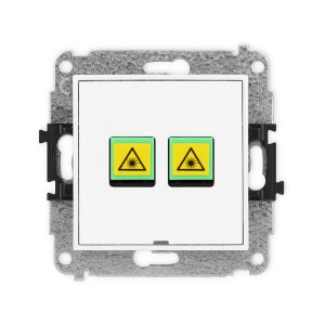 Mechanizm gniazda światłowodowego/optycznego podwójnego, bez pola opisowego Karlik MINI biały MGOPBO-2