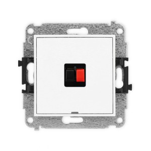 Mechanizm gniazda głośnikowego pojedynczego, bez pola opisowego Karlik MINI biały MGGBO-1