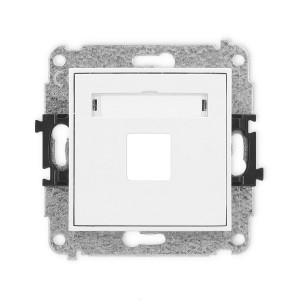 Mechanizm gniazda multimedialnego pojedynczego bez modułu (standard Keystone) Karlik MINI biały MGM-1P