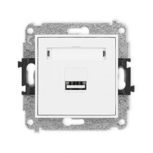 Mechanizm ładowarki USB pojedynczej USB A, 5W max., 5V, 1A Karlik MINI biały MCUSB-1