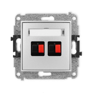 Mechanizm gniazda głośnikowego podwójnego Karlik MINI srebrny metalik 7MGG-2