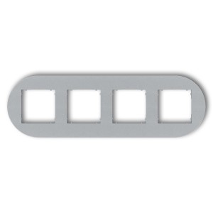 Ramka uniwersalna poczwórna okrągła z tworzywa Karlik MINI srebrny metalik 7MRTO-4