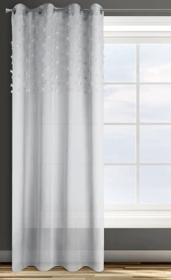 Firana do salonu na przelotkach 140x250 szara