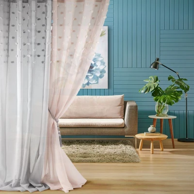 Firana do salonu na przelotkach 140x250 szara
