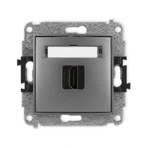 Mechanizm gniazda pojedynczego HDMI 2.1, 8K Karlik MINI grafitowy 11MHDMI-5