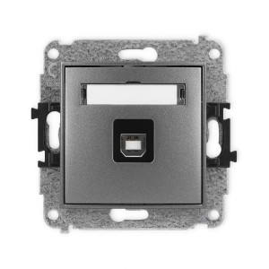 Mechanizm gniazda pojedynczego USB A-B 2.0 Karlik MINI grafitowy 11MGUSB-3