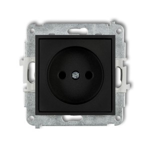 Mechanizm gniazda pojedynczego bez uziemienia 2P (przesłony torów prądowych) Karlik MINI czarny mat 12MGP-1p
