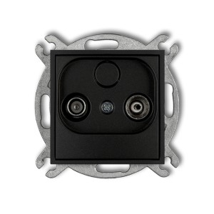 Mechanizm gniazda abonenckiego RTV końcowego 2dB Karlik MINI czarny mat 12MG2K