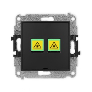 Mechanizm gniazda światłowodowego/optycznego podwójnego, bez pola opisowego Karlik MINI czarny mat 12MGOPBO-2