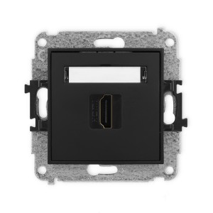 Mechanizm gniazda pojedynczego HDMI 2.1, 8K Karlik MINI czarny mat 12MHDMI-5