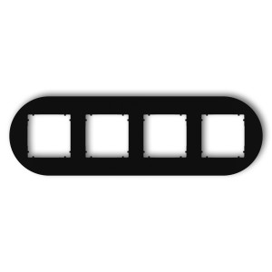 Ramka uniwersalna poczwórna okrągła z tworzywa Karlik MINI czarny mat 12MRTO-4
