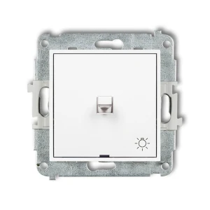 Mechanizm łącznika zwierny światło w stylu amerykańskim Karlik MINI biały mat 25MWPUS-5