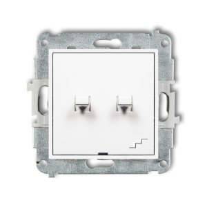 Mechanizm łącznika podwójnego schodowego w stylu amerykańskim Karlik MINI biały mat 25MWPUS-33