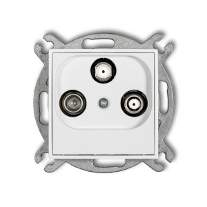 Mechanizm gniazda abonenckiego 2 wyjścia SAT + TV Karlik MINI biały mat 25MGSN