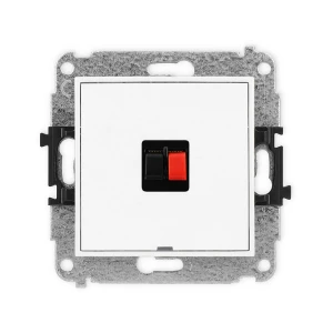Mechanizm gniazda głośnikowego pojedynczego, bez pola opisowego Karlik MINI biały mat 25MGGBO-1